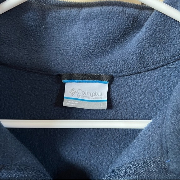 Columbia Large Two Tone Blue Fleece Zip-Up Sweater Jacket Size Large - Picture 4 of 14